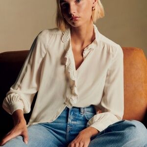 Sezane Chlo Shirt Ecru - Size 40 (size 8 USA)